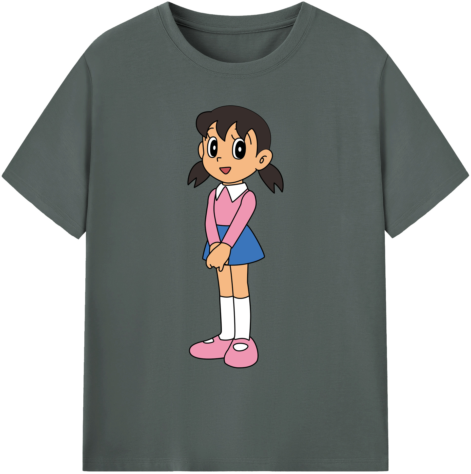 （画像用） ドラえもん みなもと しずか Doraemon Shizuka Minamoto 綿100％ メンズ半袖Tシャツ｜肌触りやわらか＆通気性
